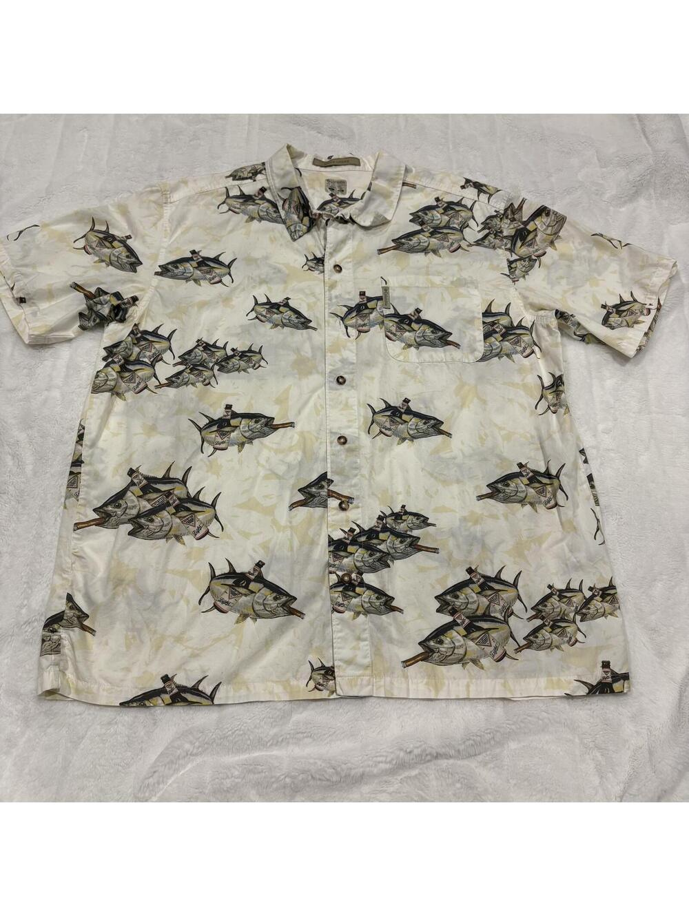 Columbia River Lodge Men's XL Fishing Shirt Cotton Short Sleeve Button-Up